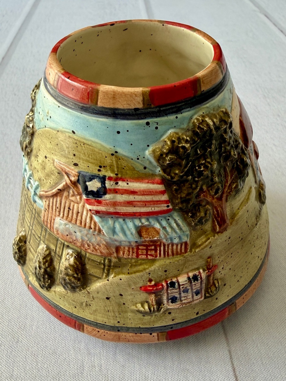 Yankee Candle Americana Farmhouse Ceramic Candle Shade Topper